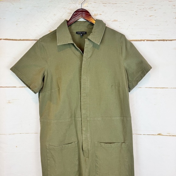 Universal Standard | Olive Green Short Sleeve Cropped Jumpsuit, XS - Picture 4 of 10